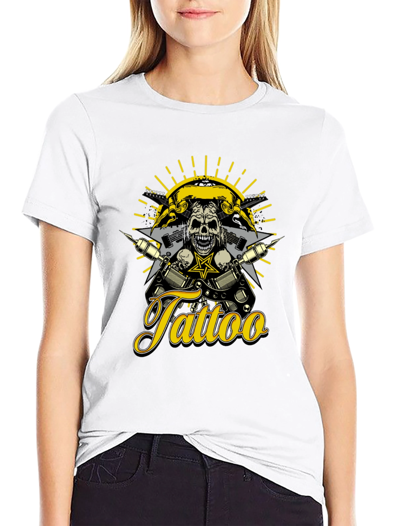 Tattoo Skull T-Shirt - Rocker Design