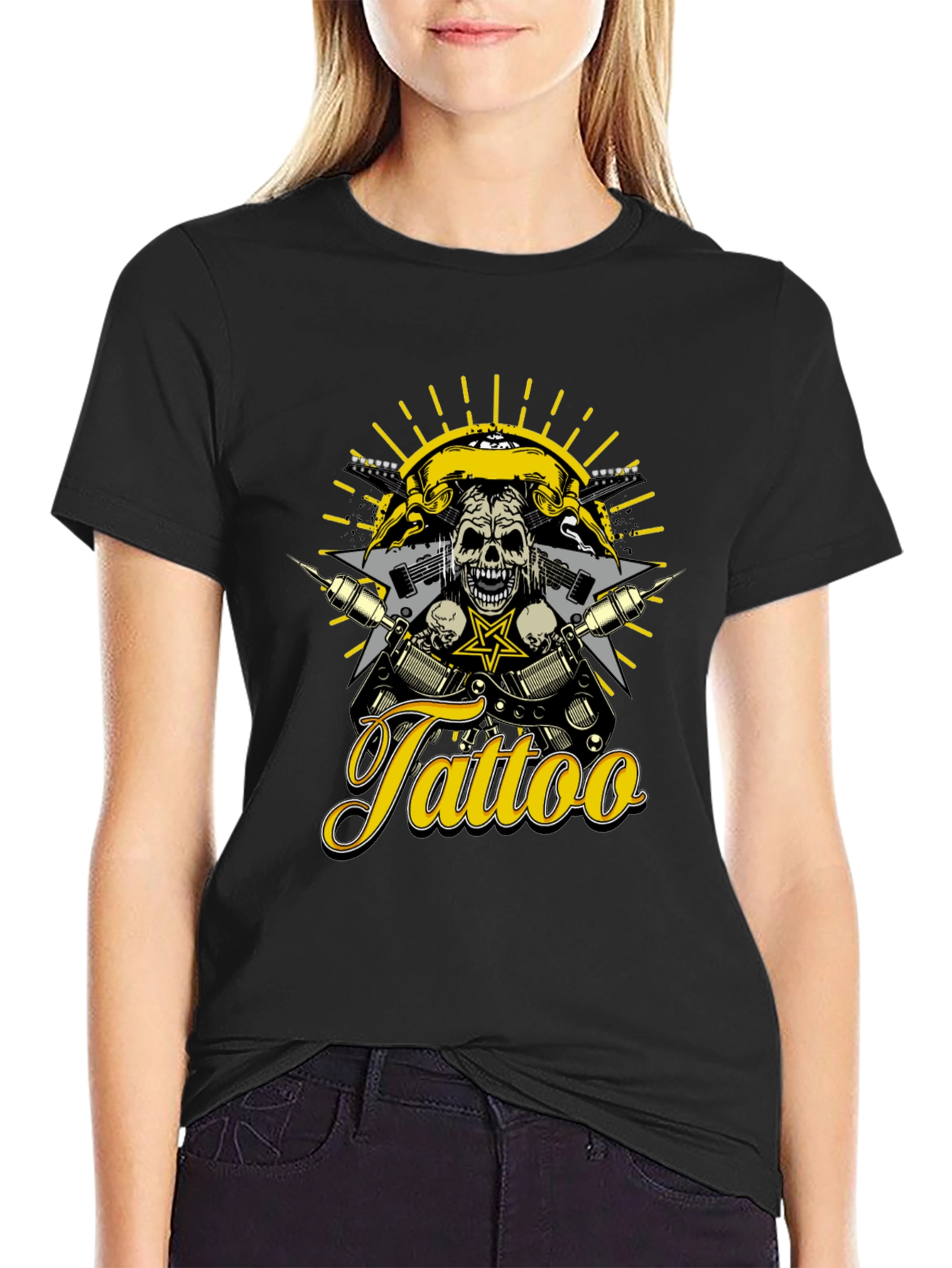 Tattoo Skull T-Shirt - Rocker Design