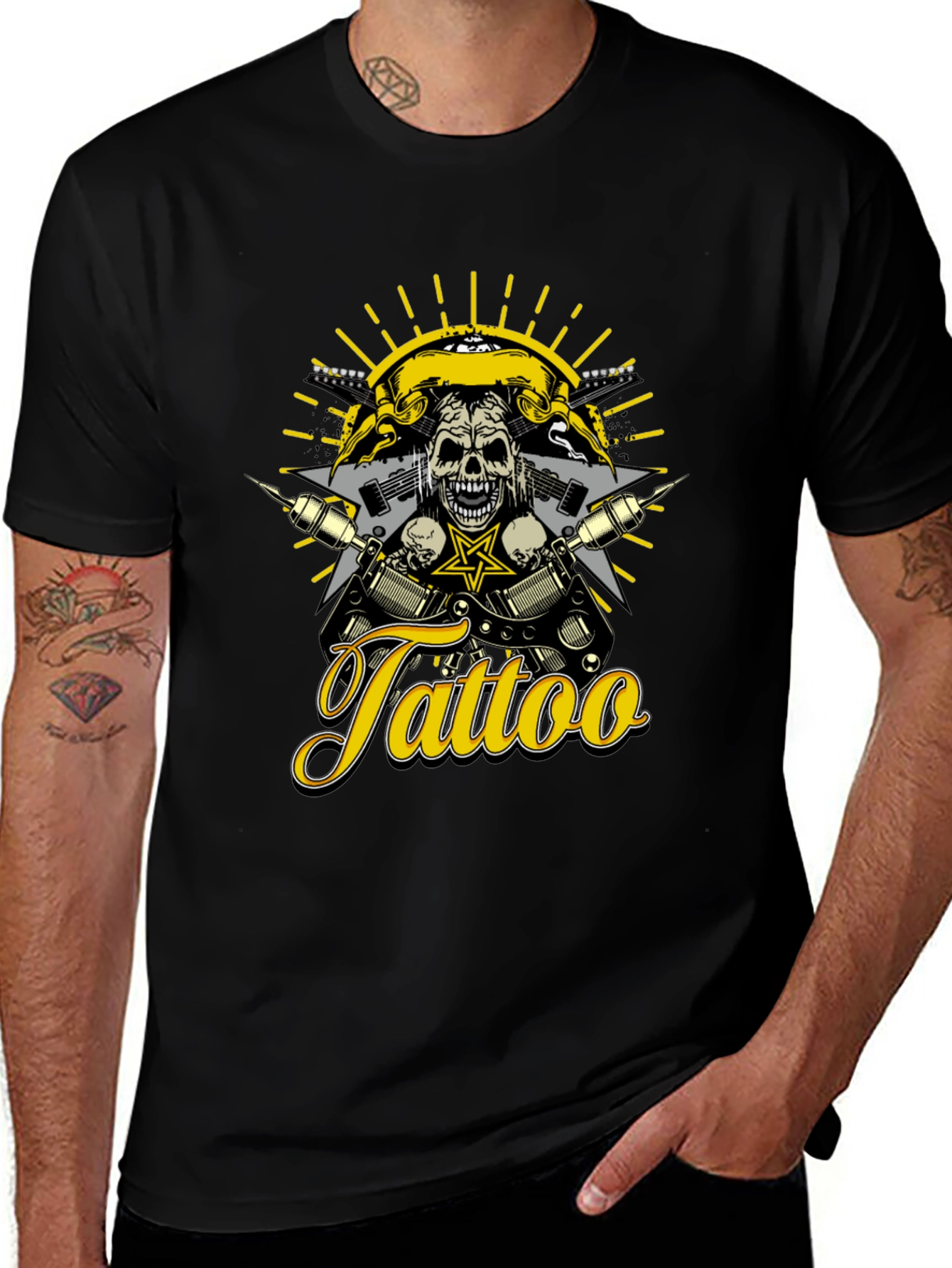 Tattoo Skull T-Shirt - Rocker Design