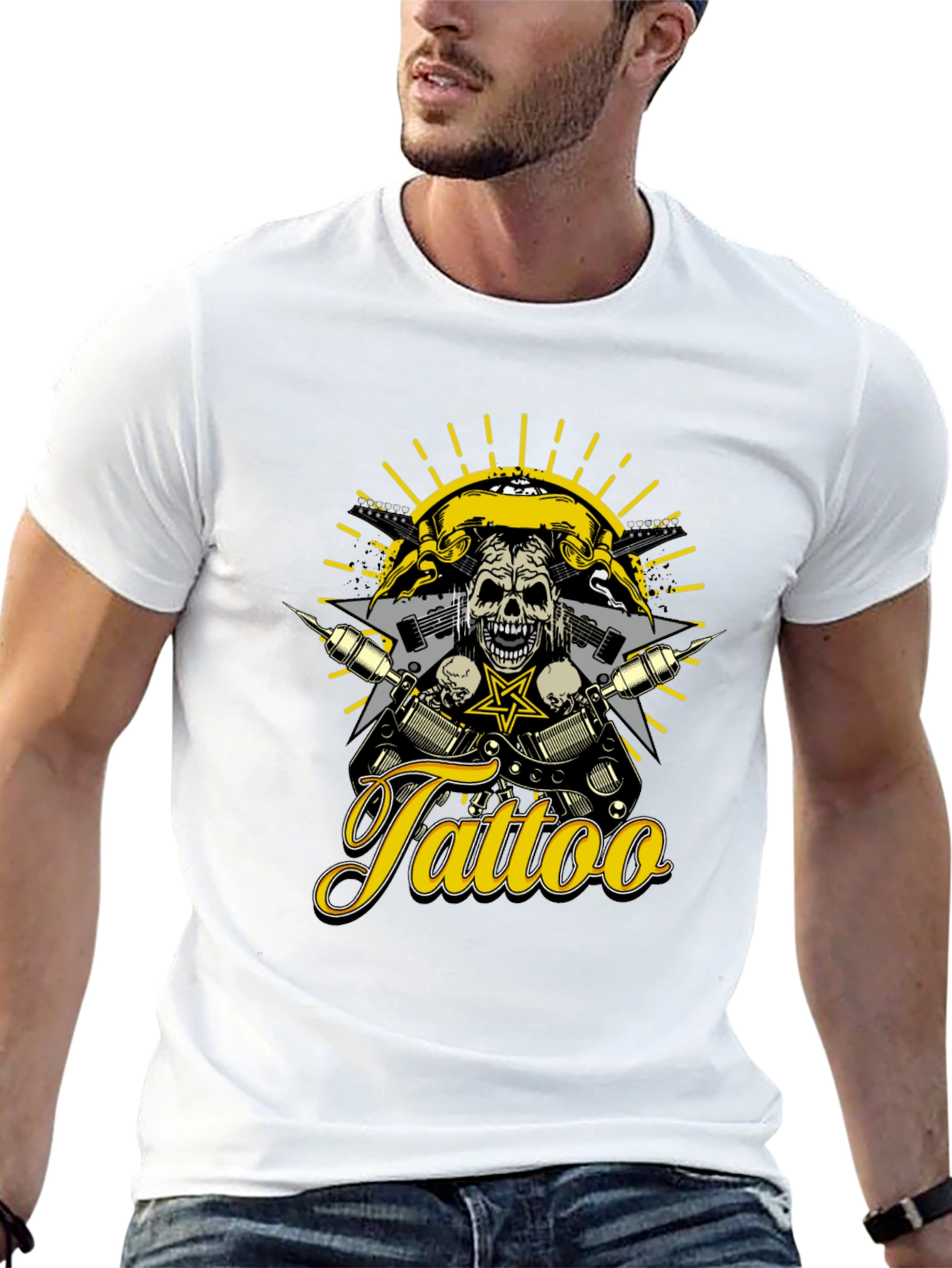 Tattoo Skull T-Shirt - Rocker Design