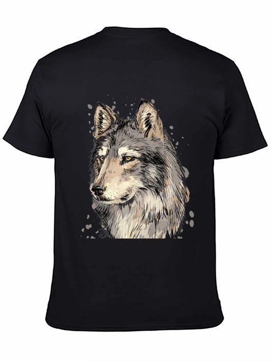 Wolf Graphic Print Black T-Shirt
