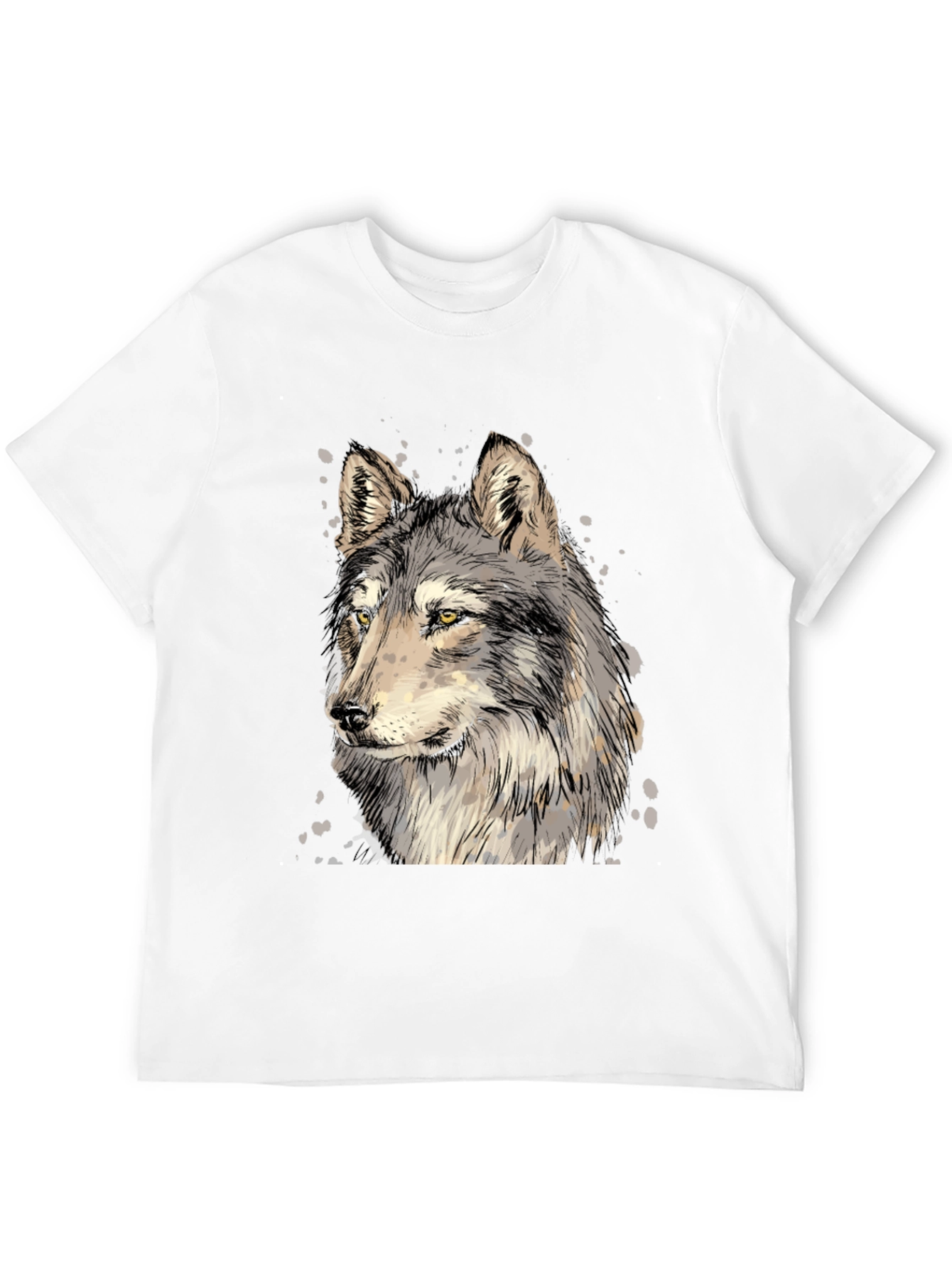 Wolf Graphic Print Black T-Shirt