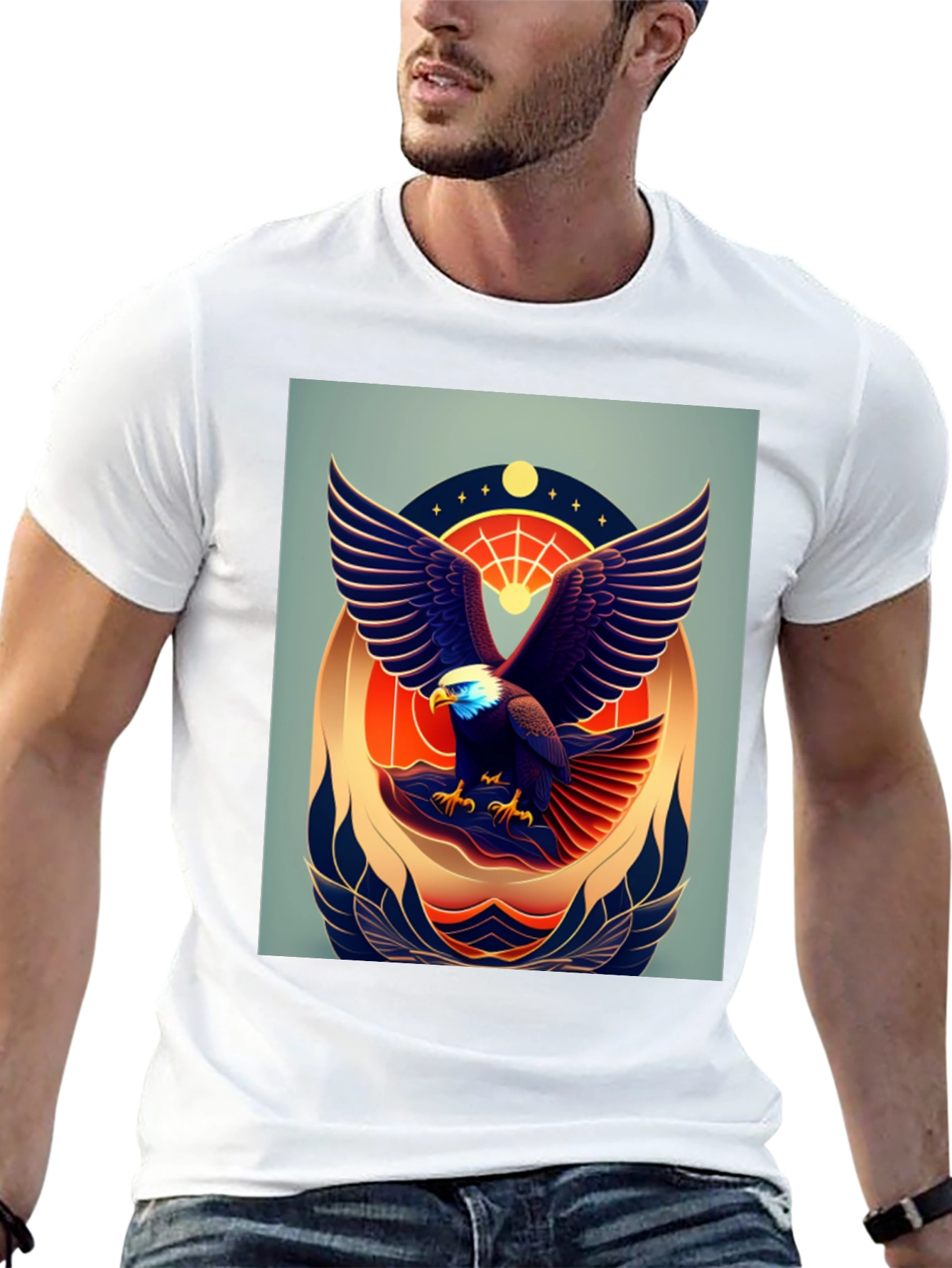 Eagle Graphic Print Black Tee