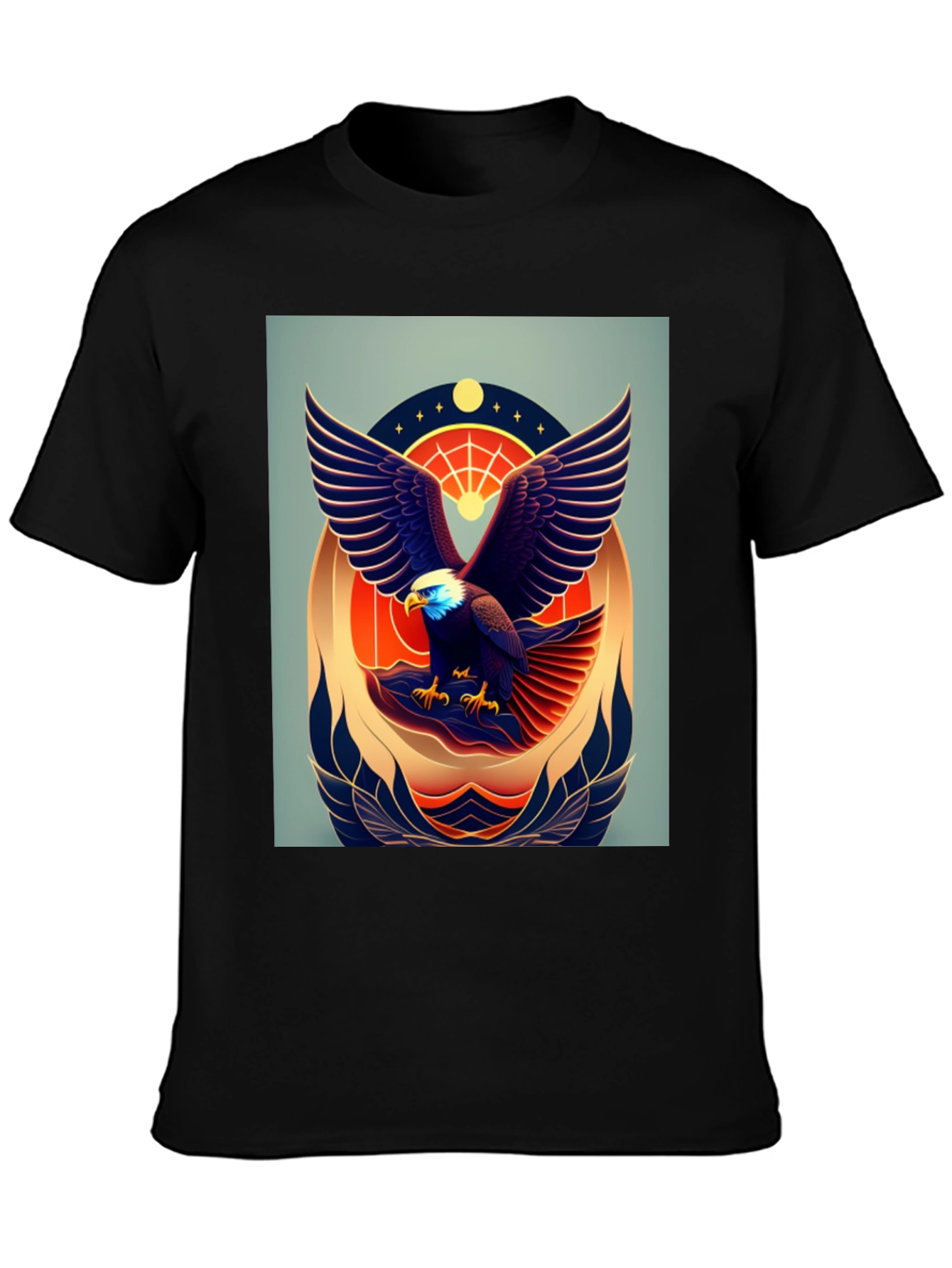 Eagle Graphic Print Black Tee