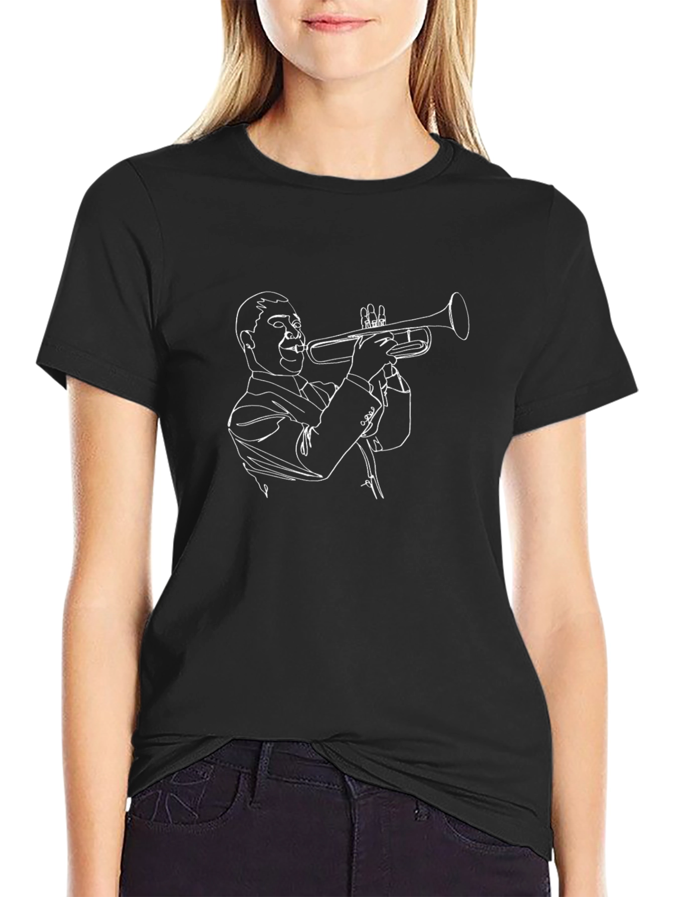 Jazz Trumpet Player Graphic T-Shirt - Cool Music Tee