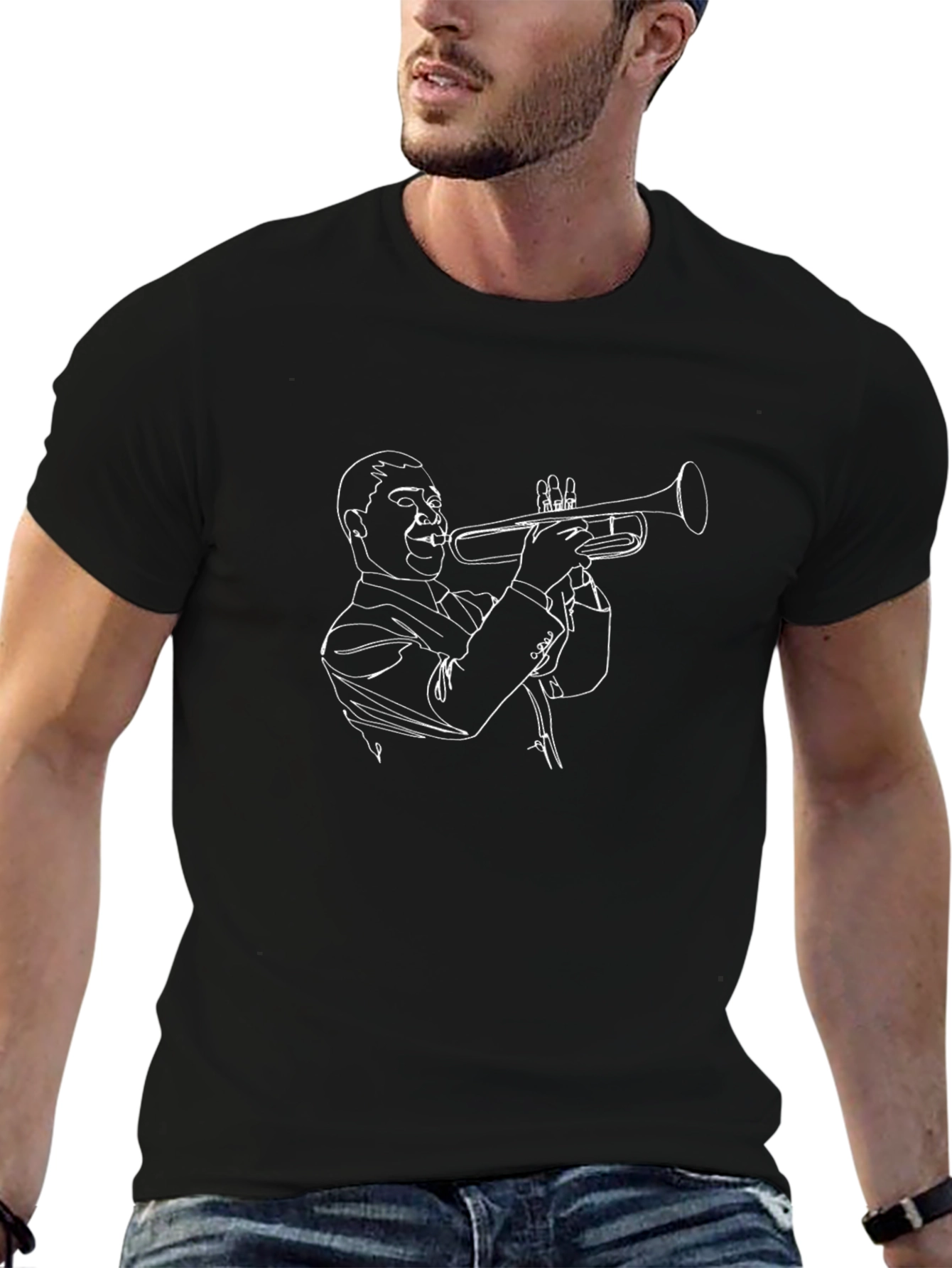 Jazz Trumpet Player Graphic T-Shirt - Cool Music Tee