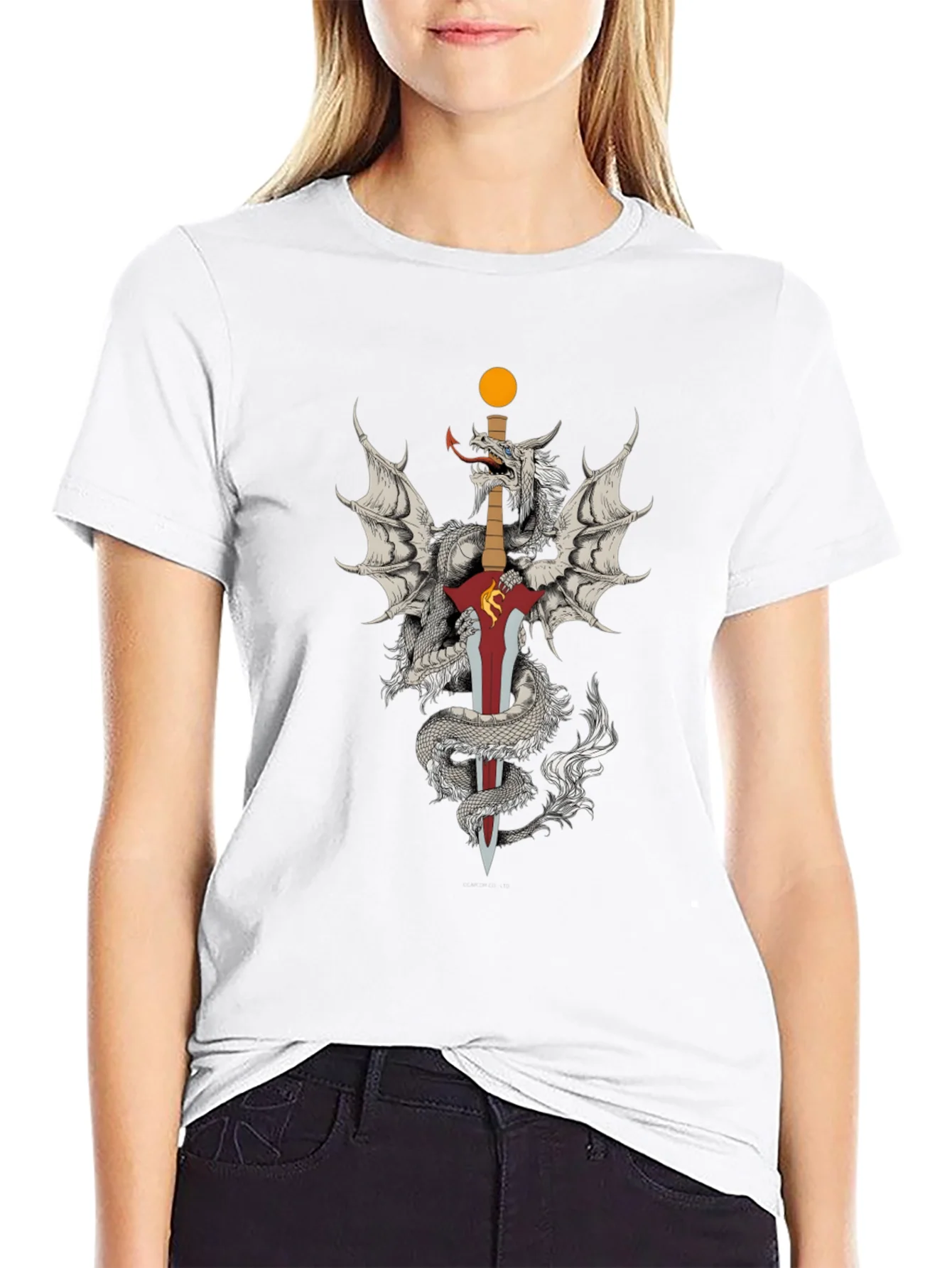Dragon & Sword Graphic Black T-Shirt