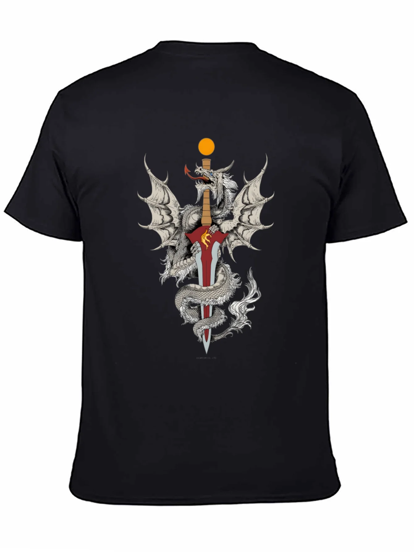 Dragon & Sword Graphic Black T-Shirt