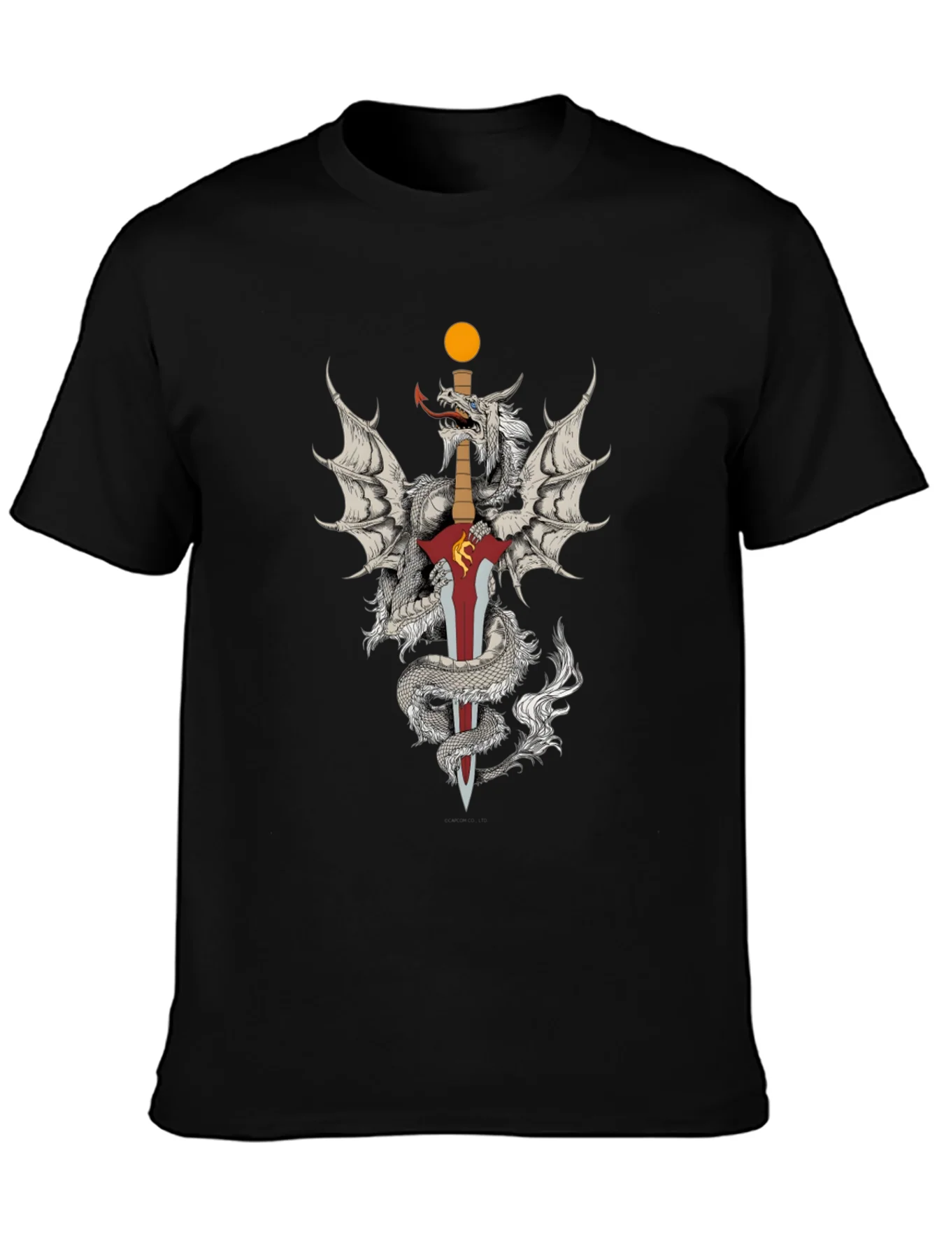 Dragon & Sword Graphic Black T-Shirt
