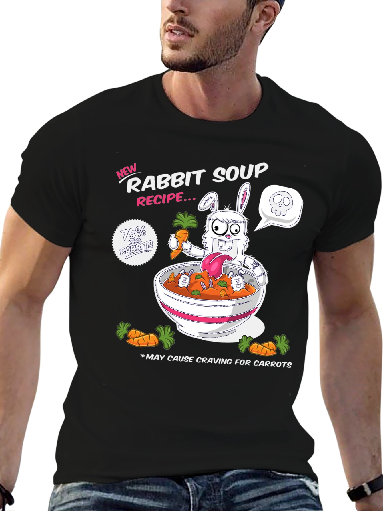 Rabbit Soup Recipe T-Shirt - Funny Cartoon Tee