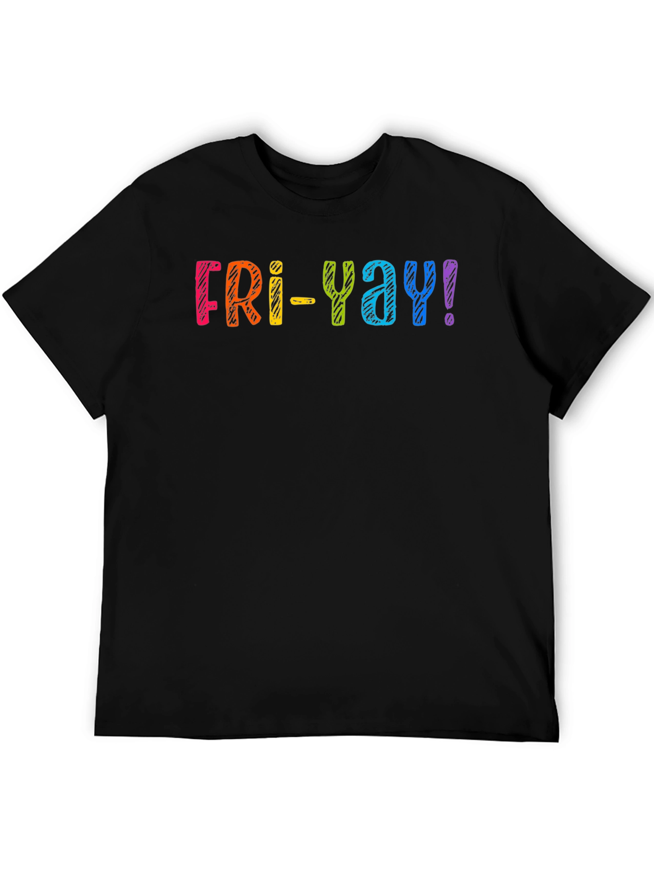 Fri-Yay! Rainbow Graphic T-Shirt - Casual Friday Fun