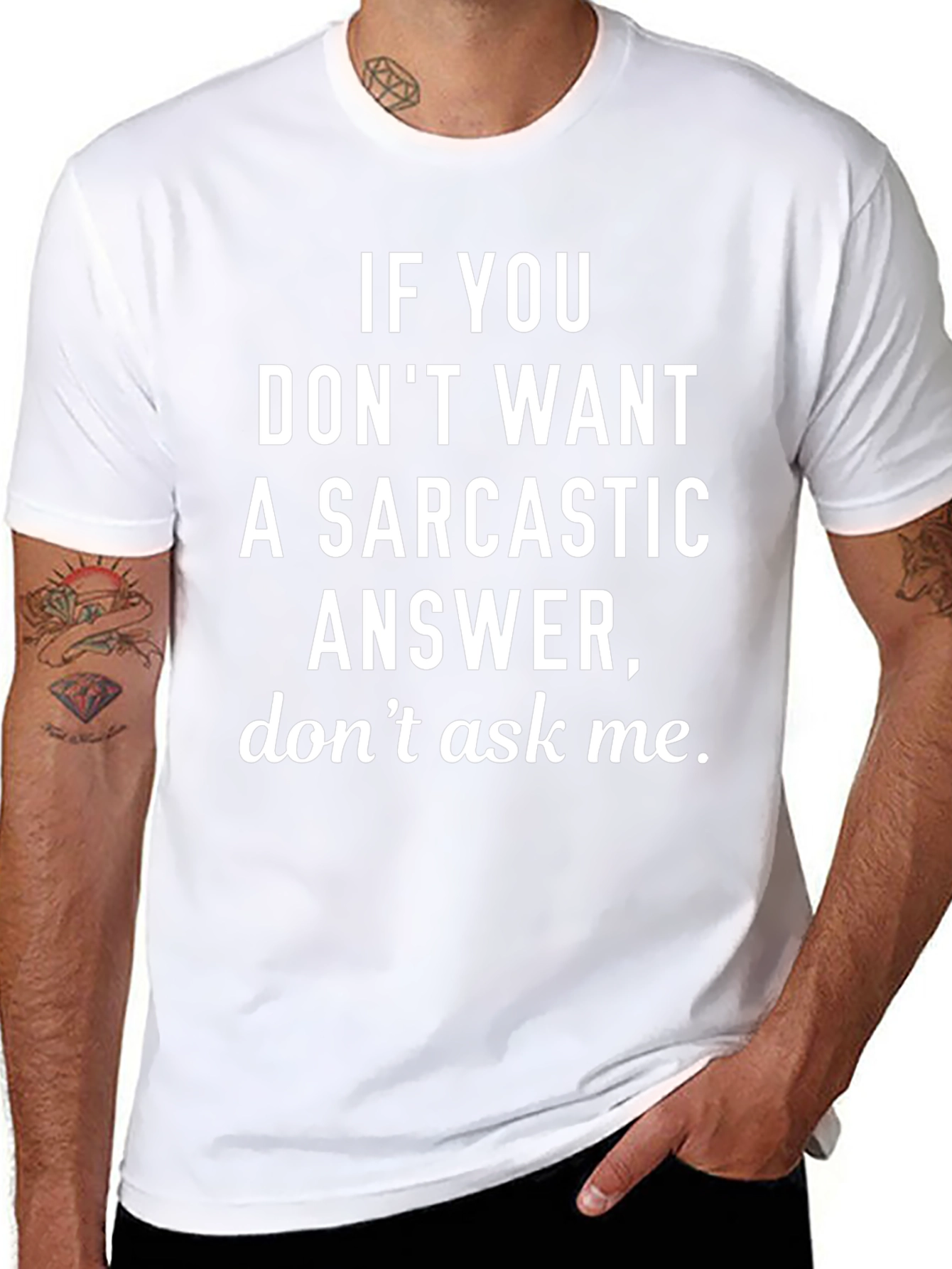 Sarcastic Answer Black Graphic T-Shirt