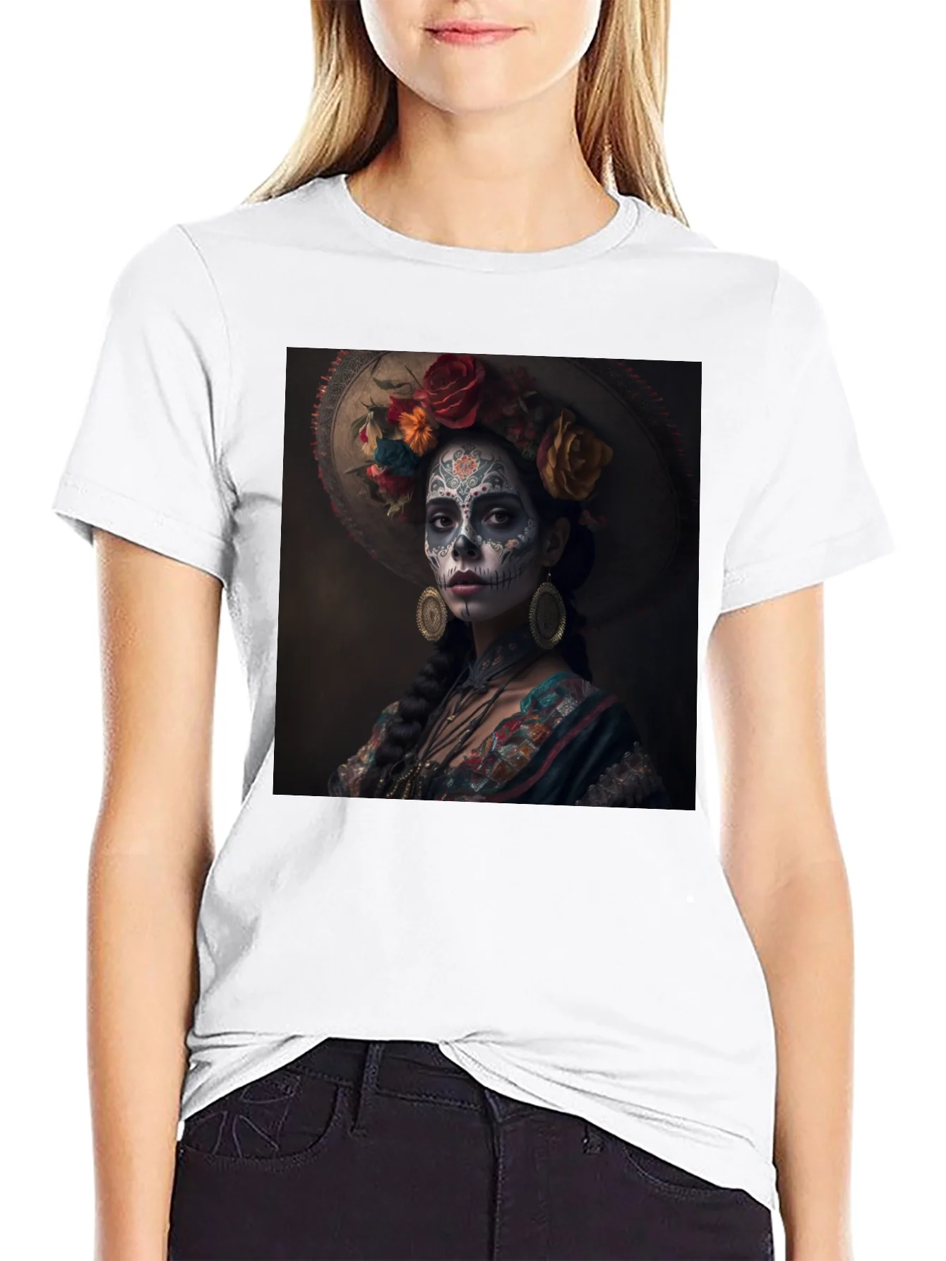 Day of the Dead T-Shirt - Sugar Skull Lady