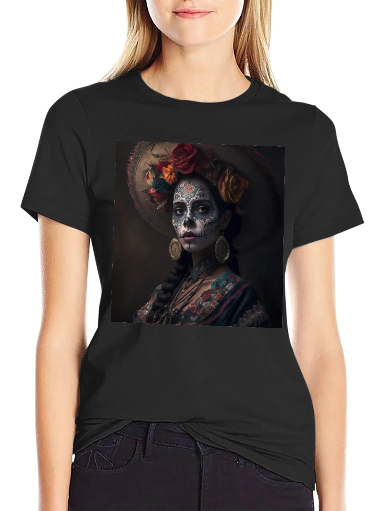 Day of the Dead T-Shirt - Sugar Skull Lady