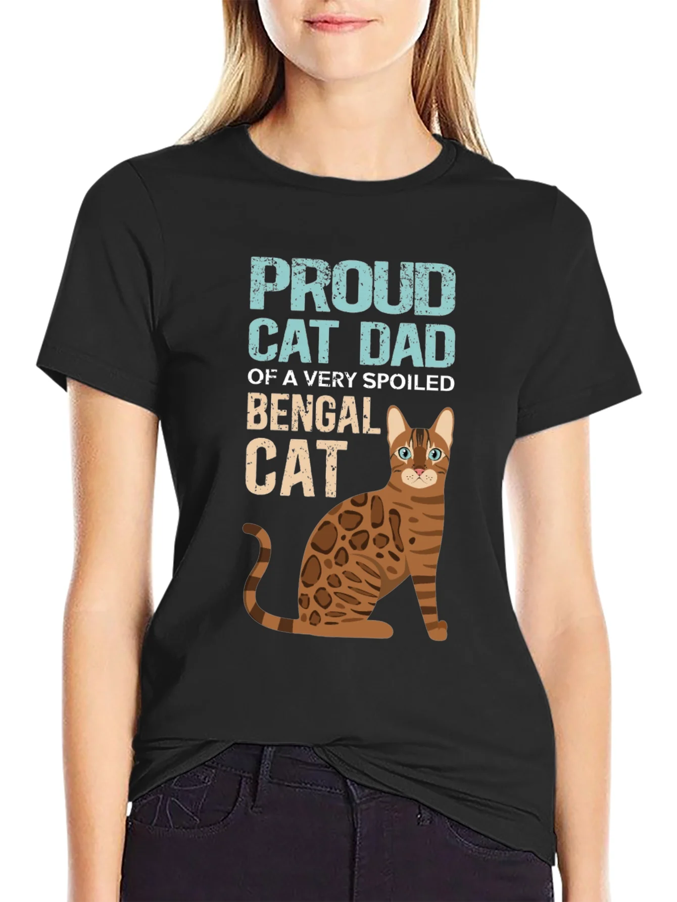 Proud Cat Dad Bengal Cat Graphic T-Shirt