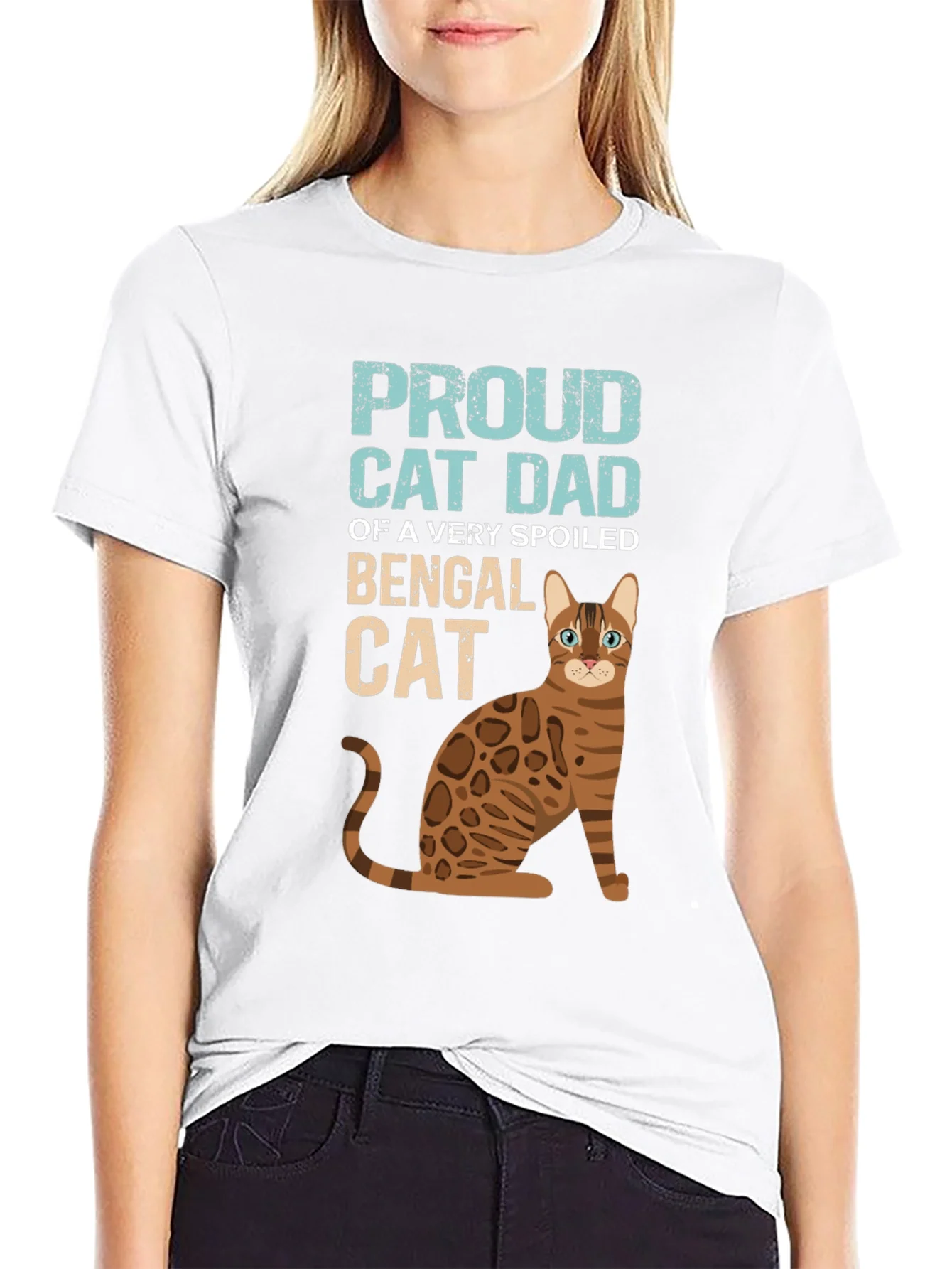 Proud Cat Dad Bengal Cat Graphic T-Shirt