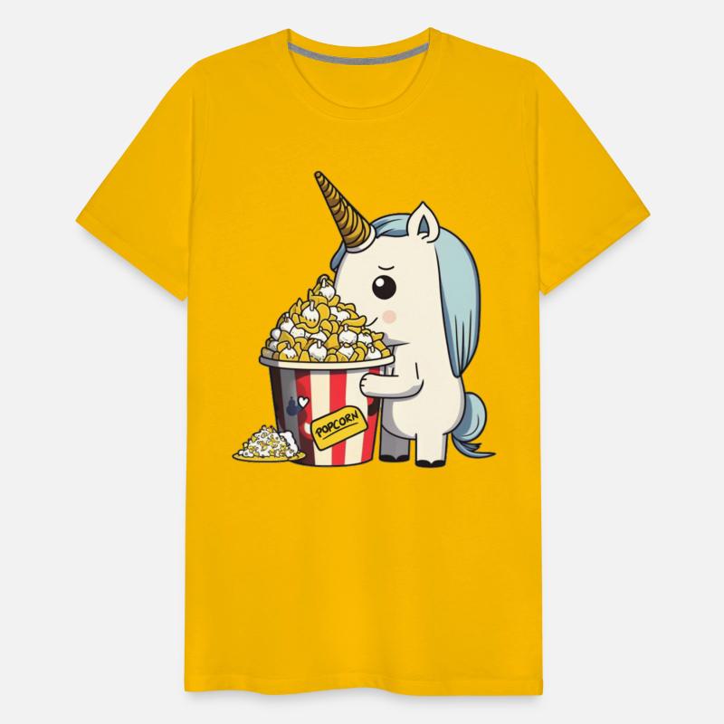 Rainbow Unicorn eating Butter Popcorn