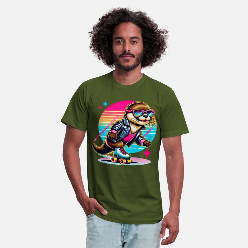 Retro Cool Otter Roller Skater Vibes