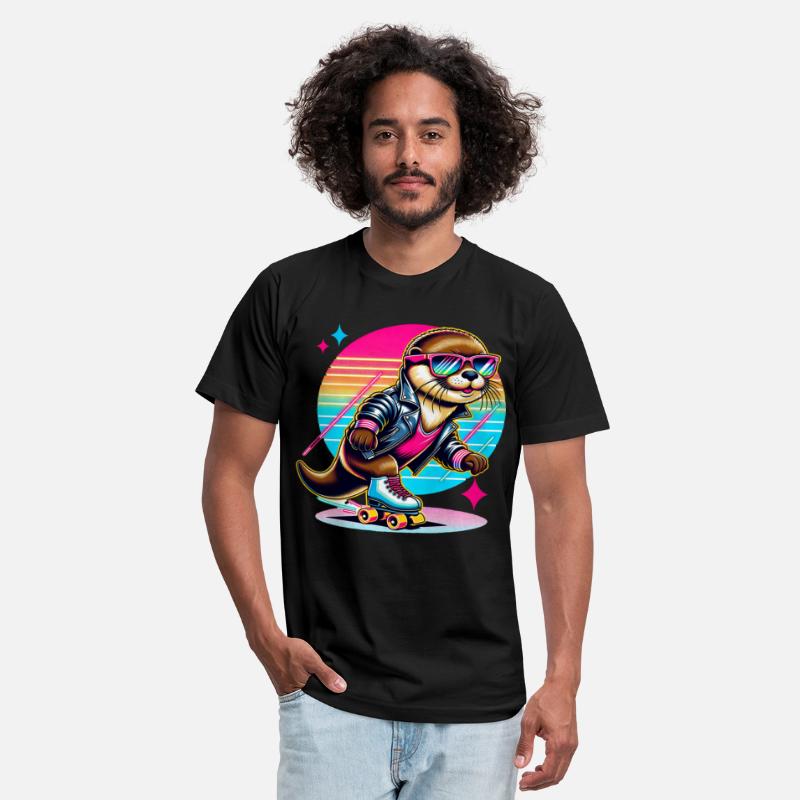 Retro Cool Otter Roller Skater Vibes
