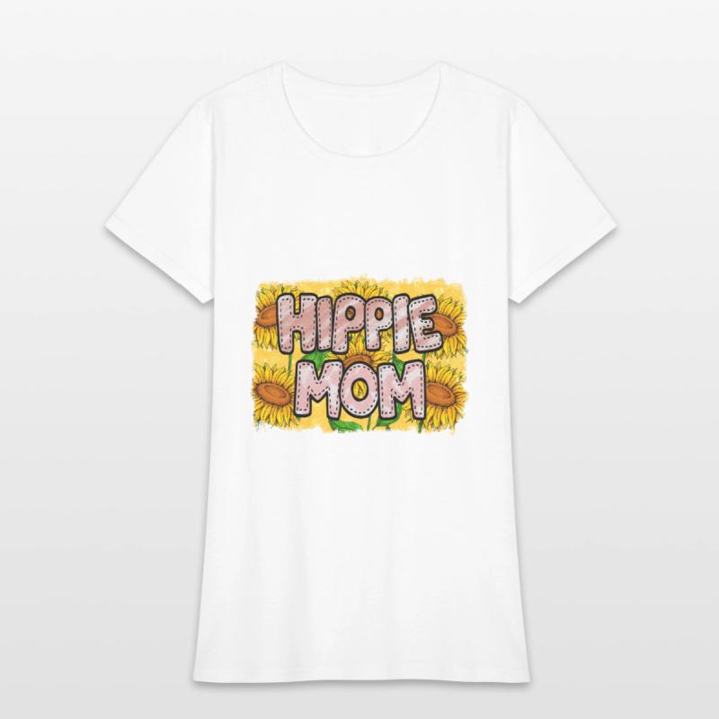 Retro Hippie Mom Sublimation Flowers Pattern
