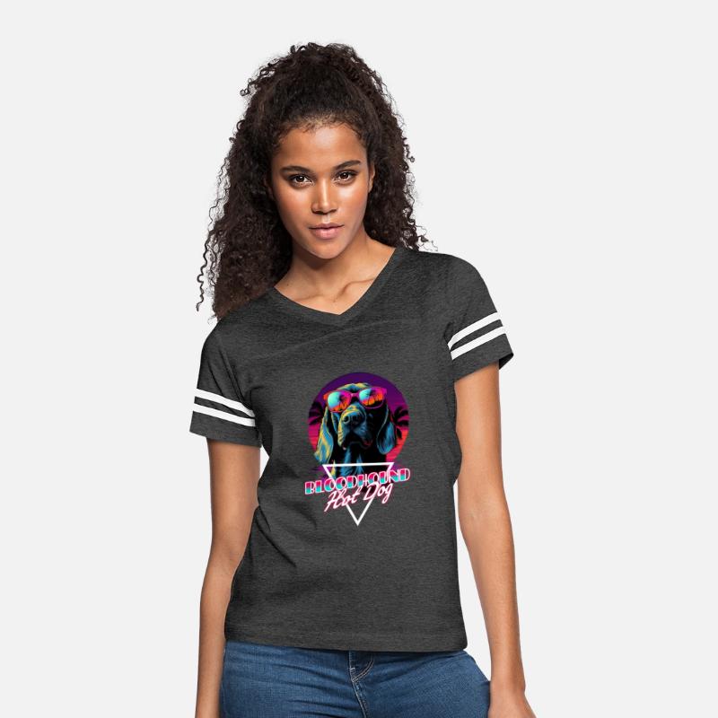 Retro Wave Bloodhound Hot Dog Shirt