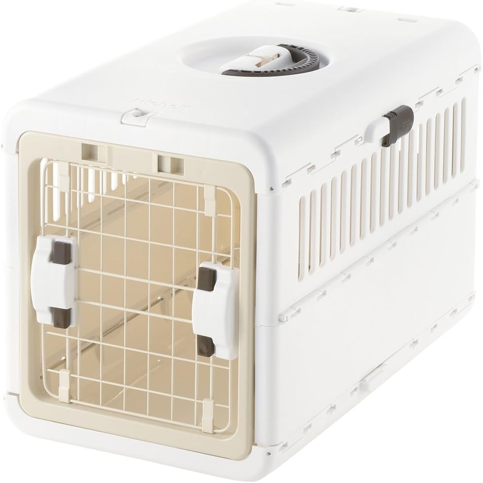 Richell Foldable Pet Carrier, Ivory, Size M - Top Rated
