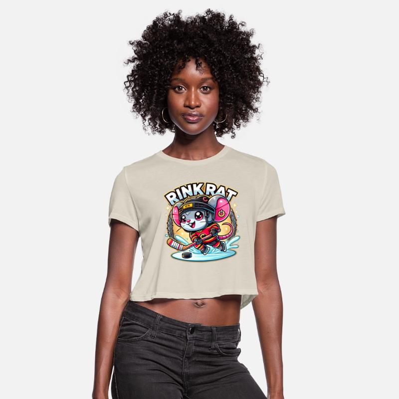 Rink Rat Funny Hockey Mouse Cartoon Design