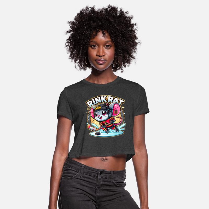 Rink Rat Funny Hockey Mouse Cartoon Design