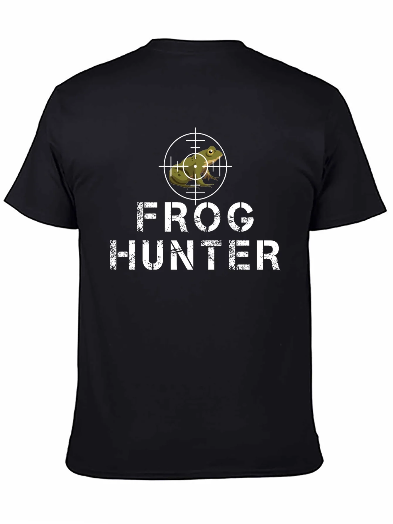 Frog Hunter Graphic Tee - Black Cotton T-Shirt