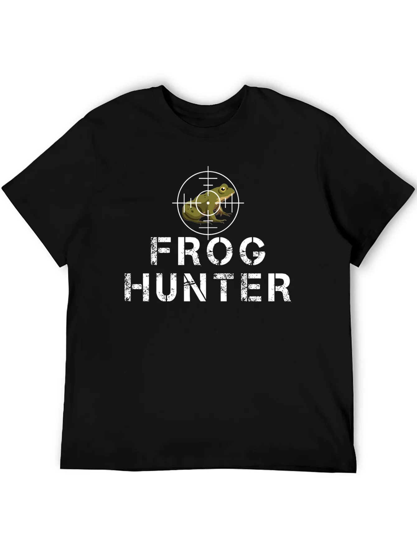 Frog Hunter Graphic Tee - Black Cotton T-Shirt