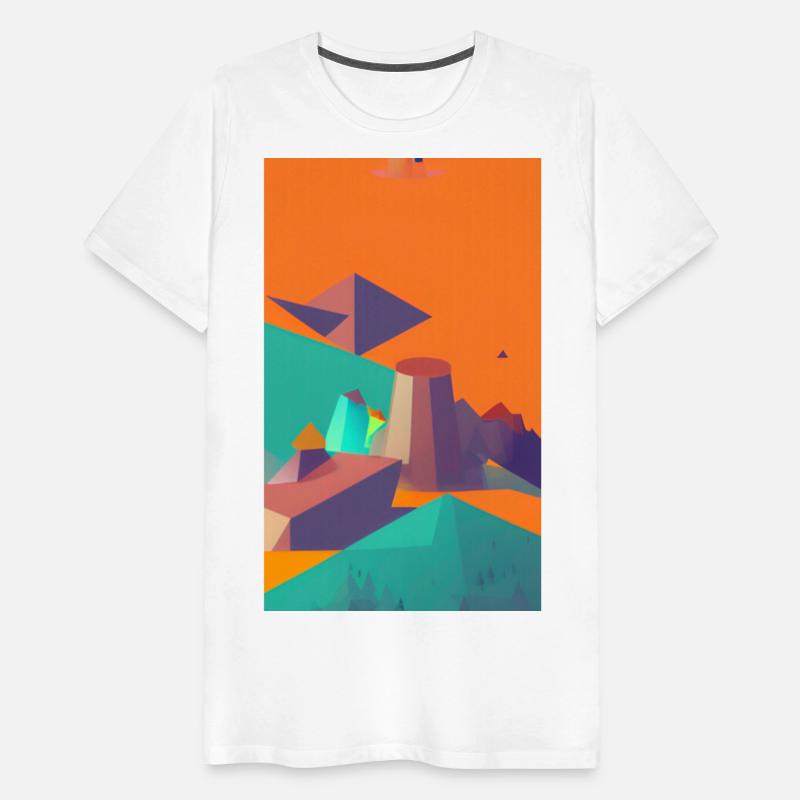 Rocky Plains Amidst a Orange Sky