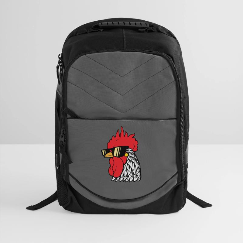 Rooster head with sunglasses