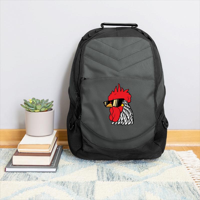 Rooster head with sunglasses