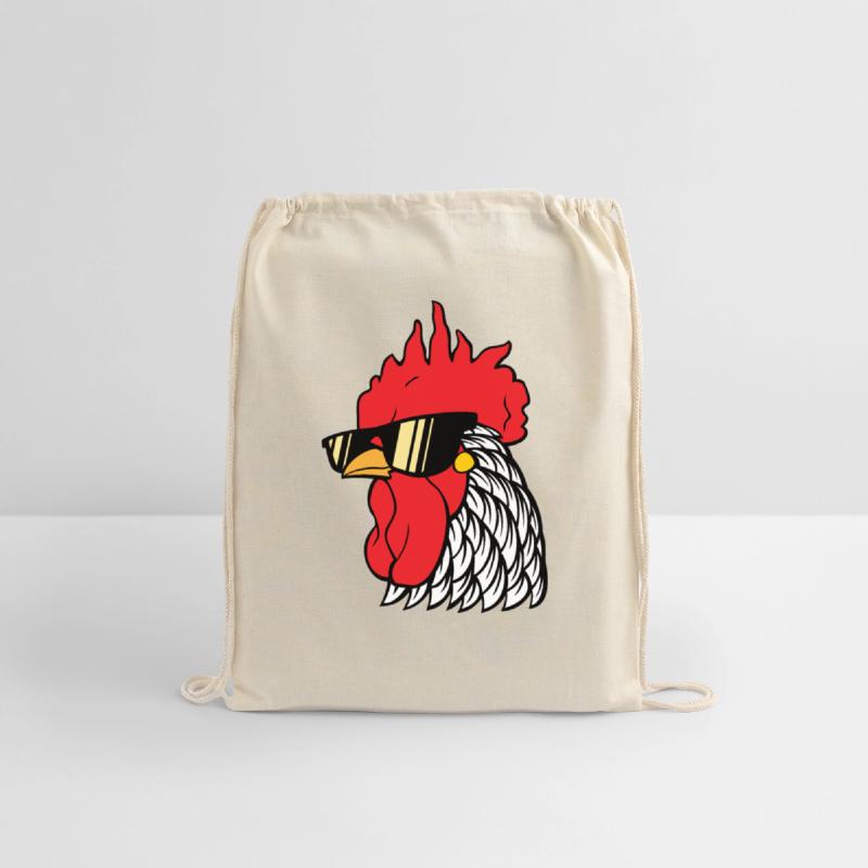 Rooster head with sunglasses