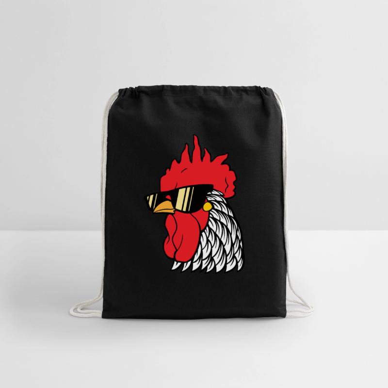 Rooster head with sunglasses