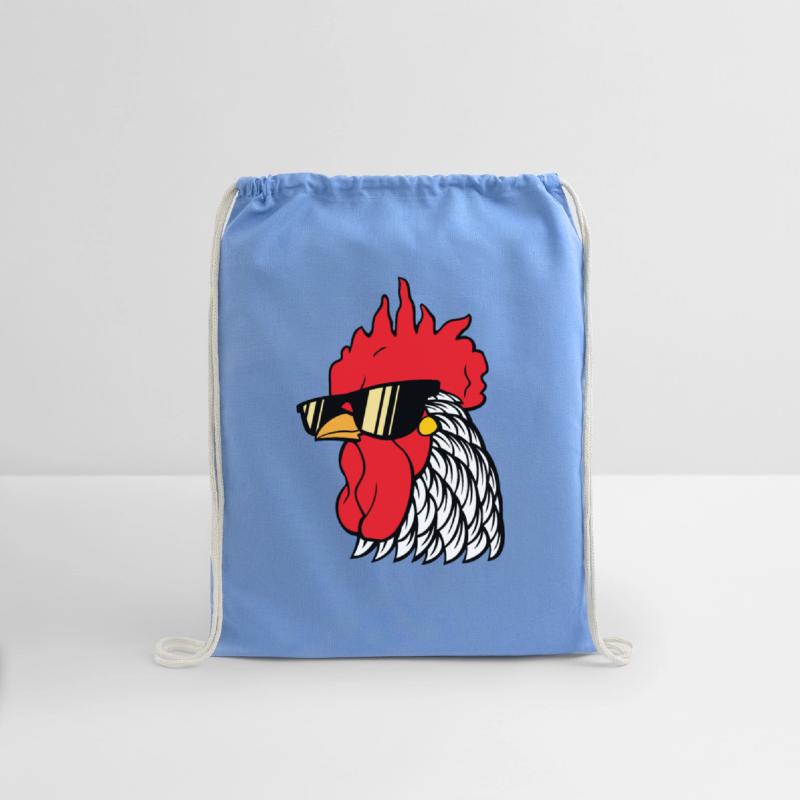 Rooster head with sunglasses