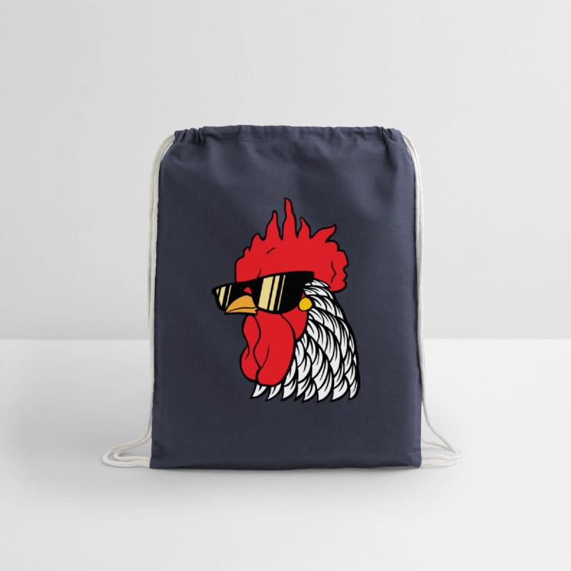 Rooster head with sunglasses