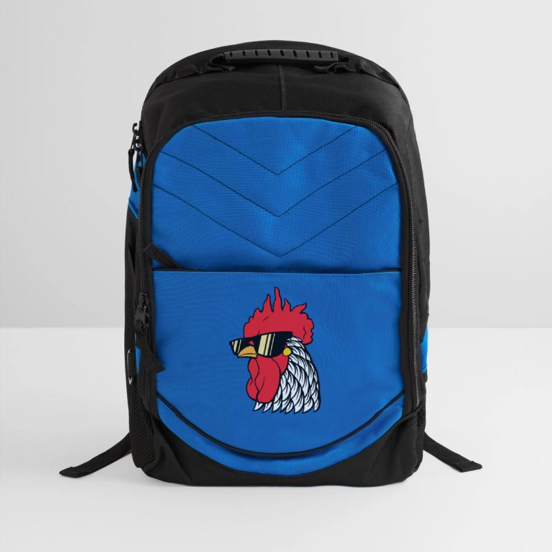 Rooster head with sunglasses