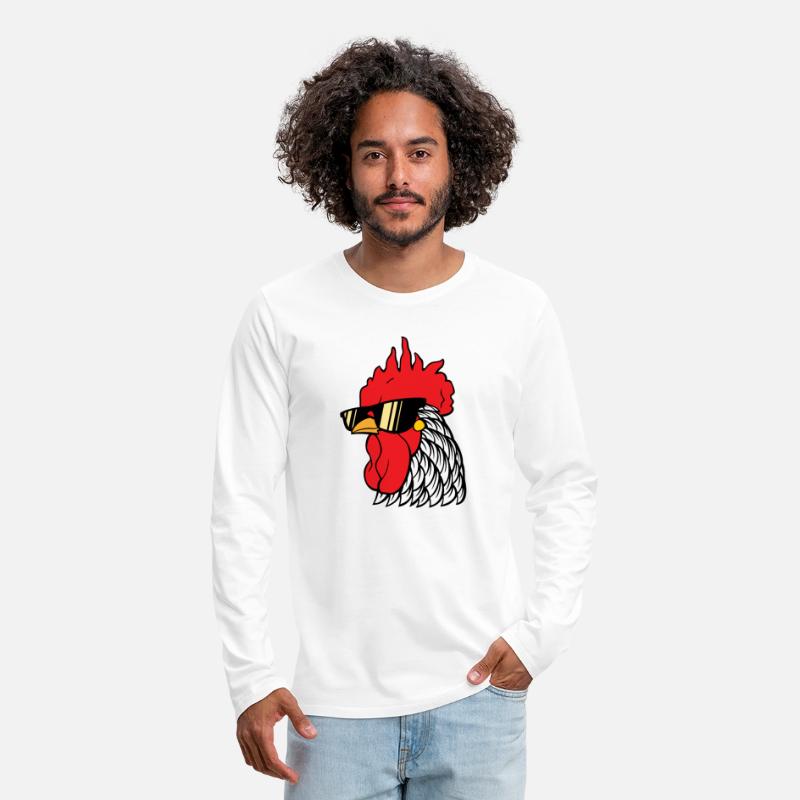 Rooster head with sunglasses