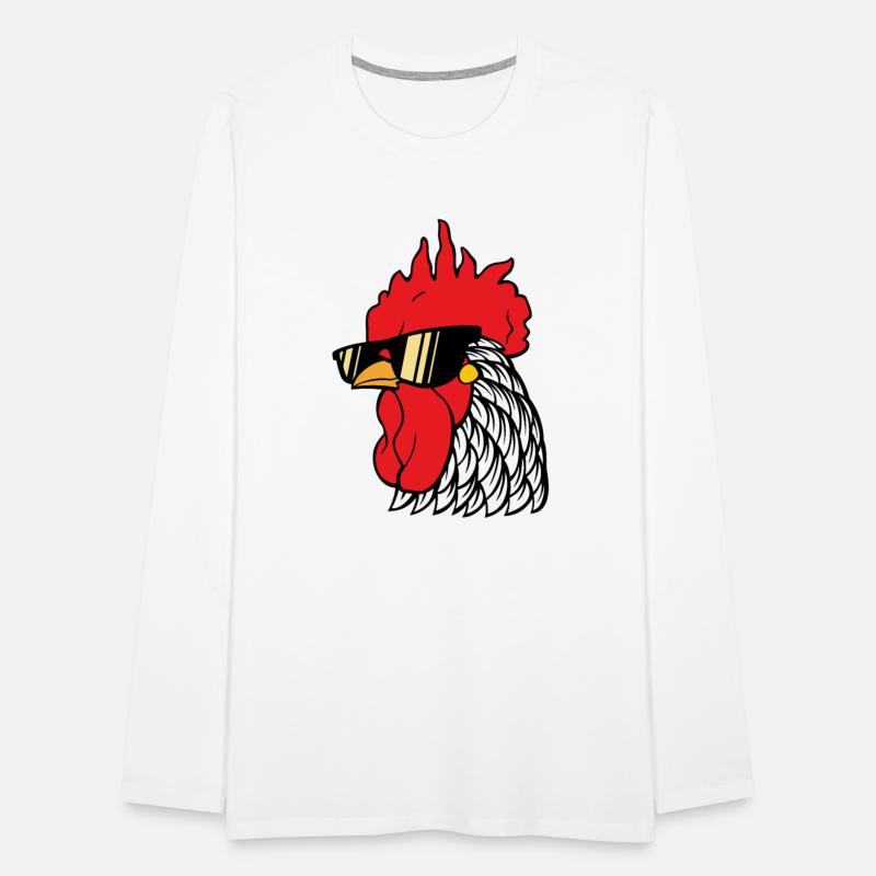 Rooster head with sunglasses