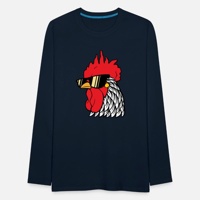 Rooster head with sunglasses