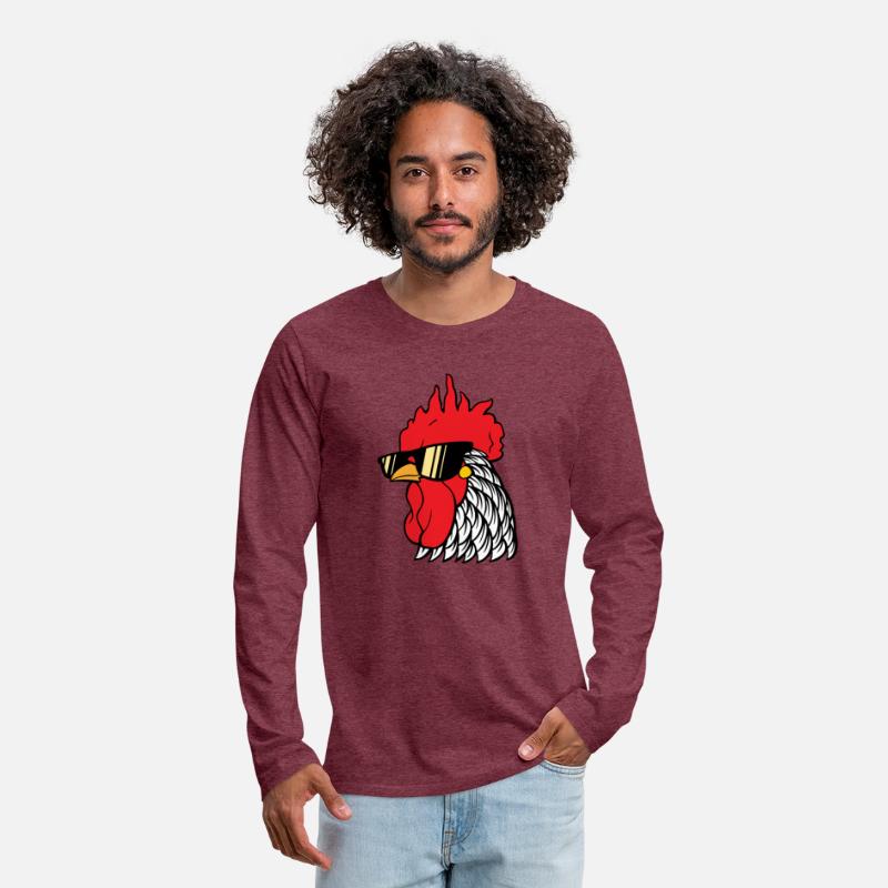 Rooster head with sunglasses