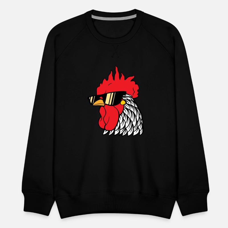 Rooster head with sunglasses