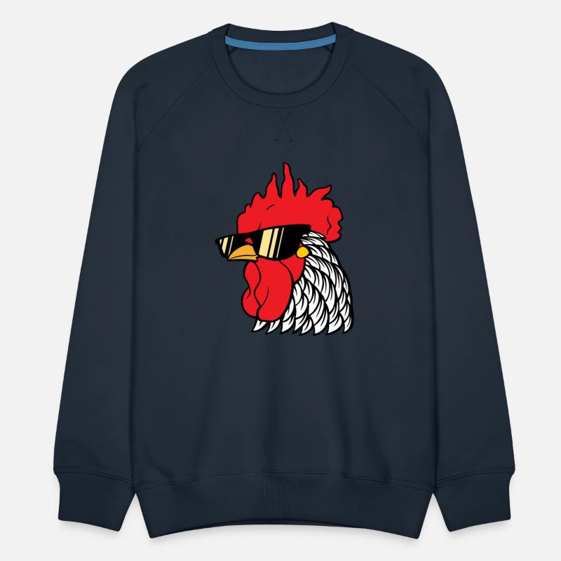 Rooster head with sunglasses