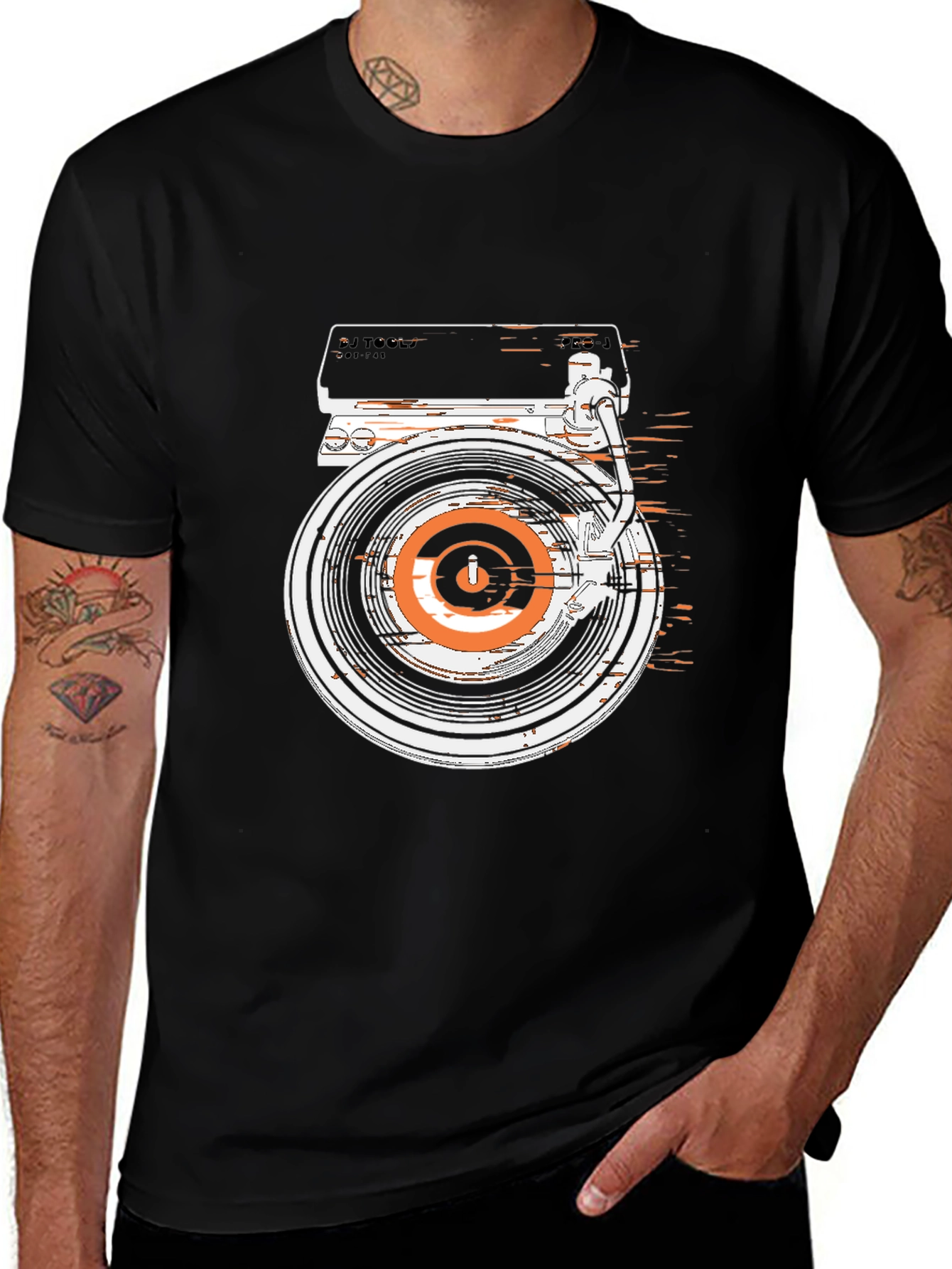DJ Turntable Graphic Tee - Retro Style
