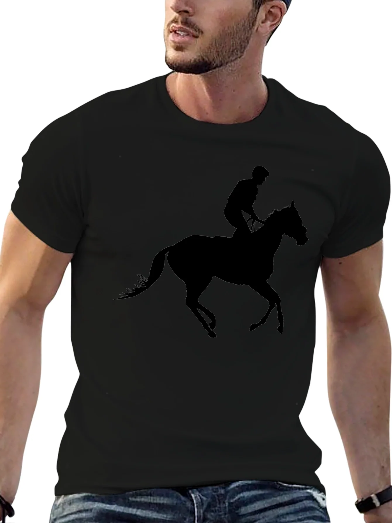 Black Horse & Rider Graphic Tee