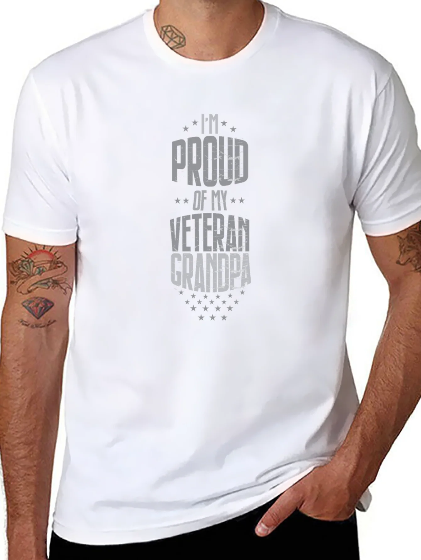 Proud Veteran Grandpa Graphic T-Shirt