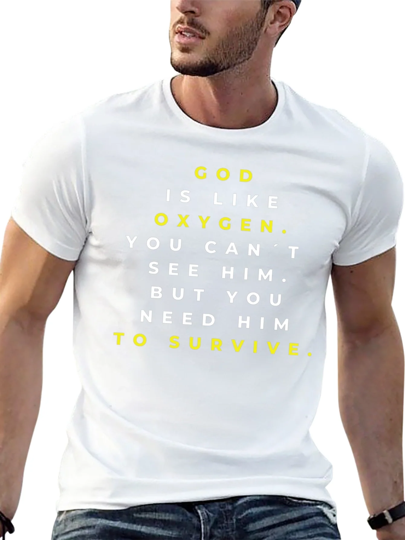 God is Like Oxygen Black Graphic T-Shirt
