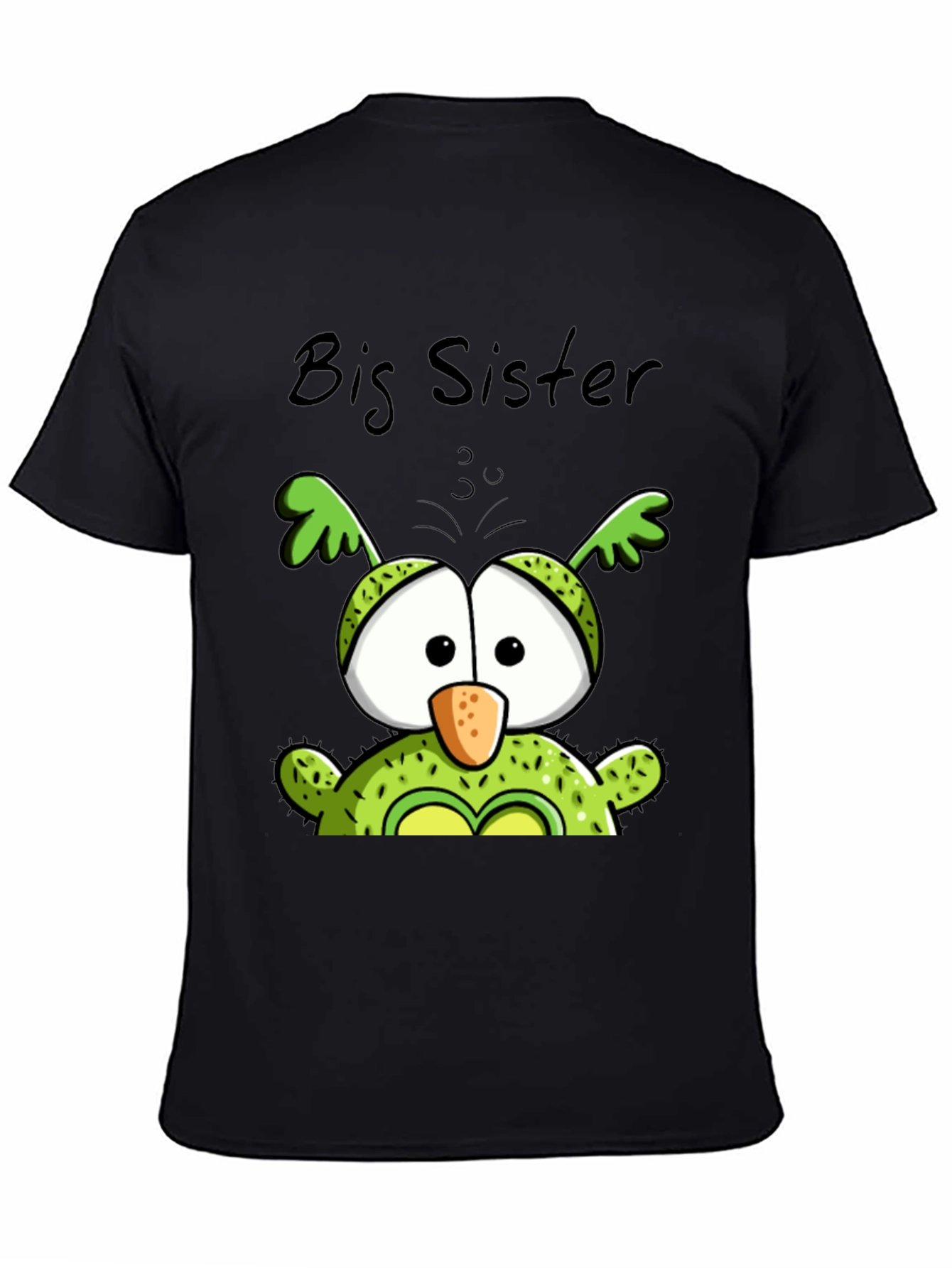 Big Sister Owl Graphic Tee - Cute Black T-Shirt