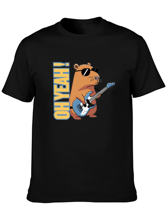 Cool Capybara Guitarist T-Shirt - Oh Yeah!